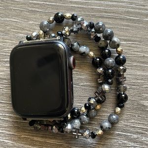 Handmade, beaded, stretchy Apple Watch band (band only)